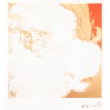 ANDY WARHOL (AMERICAN 1928 - 1987) COLOURED LITHGRAPHIC PRINT ON ARCHES PAPER 'Father Christmas'