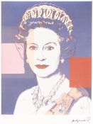 ANDY WARHOL (AMERICAN 1928 - 1987) COLOURED LITHGRAPHIC PRINT ON ARCHES PAPER 'Queen Elizabeth II'