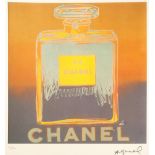ANDY WARHOL (AMERICAN 1928 - 1987) COLOURED LITHGRAPHIC PRINT ON ARCHES PAPER 'Chanel No 5' Signed