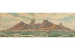 E.A.VERNON HARCOURT (EARLY TWENTIETH CENTURY) WATERCOLOUR 'Table Mountain' Signed and titled to