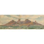 E.A.VERNON HARCOURT (EARLY TWENTIETH CENTURY) WATERCOLOUR 'Table Mountain' Signed and titled to