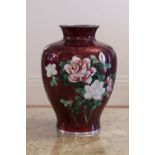 A SIMILAR, BUT SQUAT, OVULAR VASE, 10" HIGH (SLIGHT DAMAGE TO SHOULDER OF VASE)