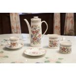 AN 'ELIZABETHAN' BONE CHINA 'SUMMER GLORY' PATTERN COFFEE OR TEA SERVICE FOR SIX PERSONS, 20