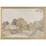 WILLIAM MANSFIELD WATERCOLOUR DRAWING 'COUNTRY LANE' SIGNED 13 ½" X 19" (FADED)