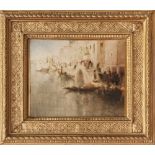 CLARA MONTALBA (1842 - 1929) WATERCOLOUR DRAWING VENETIAN CANAL SCENE SIGNED, TITLED AND DATED