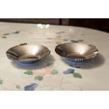 A PAIR OF MICHSAH, ISRAELI ELECTROPLATE CIRCULAR BOWLS WITH BEADED BORDER DECORATION