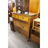 CIRCA 1920's MAHOGANY TALLBOY CHEST WITH RING HANDLES