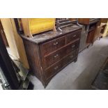 AN EDWARDIAN WALNUTWOOD DRESSING CHEST WITH MIRROR