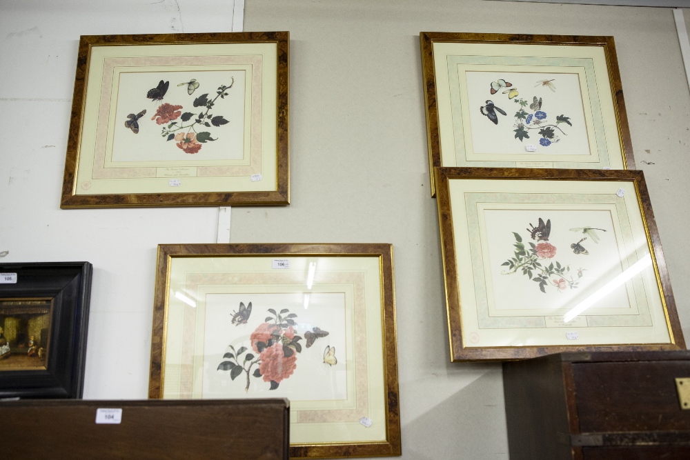 A SUITE OF FOUR REPRODUCTION PRINTS AFTER CHINESE WATERCOLOURS