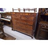 LARGE EARLY NINETEENTH CENTURY MAHOGANY CHEST OF TWO SHORT AND THREE GRADUATED LONG COCKBEADED