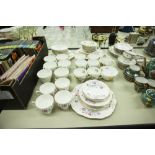 PARAGON CHINA TEA SET FOR SIX PERSONS, DESIGN OF YELLOW ROSES, 21 PIECES COMPLETE WITH CAKE PLATE,