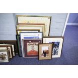 COLLECTION OF PRINTS AND PHOTOGRAPHS, VARIOUS SUBJECTS, all framed and glazed, (23)