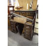 LATE 19th CENTURY OAK ROLL-TOP KNEEHOLE DESK WITH 'S' SHAPED ROLL AND FITTED INTERIOR OF PIGEON