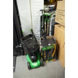ELECTRIC 'GLEM 1030' LAWNMOWER, A 'GARDENLINE' PRESSURE WASHER AND VARIOUS GARDEN TOOLS