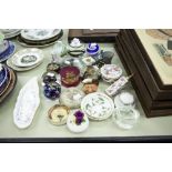A COLLECTION OF GLASS PAPERWEIGHTS, SOME WITH COLOURED CANES, OTHERS DRIED FLOWERS, A ROYAL