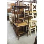 TWO OCCASIONAL TABLES WITH SHAPED TOPS AND UNDERTIERS (2)