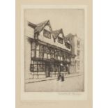 GERALD M. BURN ARTIST SIGNED ETCHING 'The House of Agnes, Canterbury, (David Copperfield) Signed and