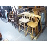 A COLLECTION OF EARLY 20TH CENTURY DINING AND OTHER CHAIRS, IN VARIOUS CONDITIONS SOME WITH