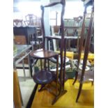 AN EDWARDIAN MAHOGANY DOUBLE FIVE TIER CAKE STAND