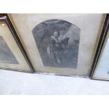 THREE LARGE NINETEENTH CENTURY FRAMED BLACK AND WHITE PRINTS, TWO RELATED TO 'BATTLE OF WATERLOO' (