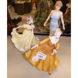 TWO ROYAL DOULTON CHINA CRINOLINE FIGURES, 'KIRSTY' HN 4783 AND 'NINETTE' HN 4717 AND ANOTHER '