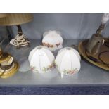 THREE EARLY 1900's GLASS CEILING LIGHT SHADES (3)