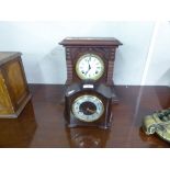 A REPRODUCTION MANTEL CLOCK, AND A SMALLER SMITHS ENFIELD EXAMPLE IN ROUNDED CASE (2)