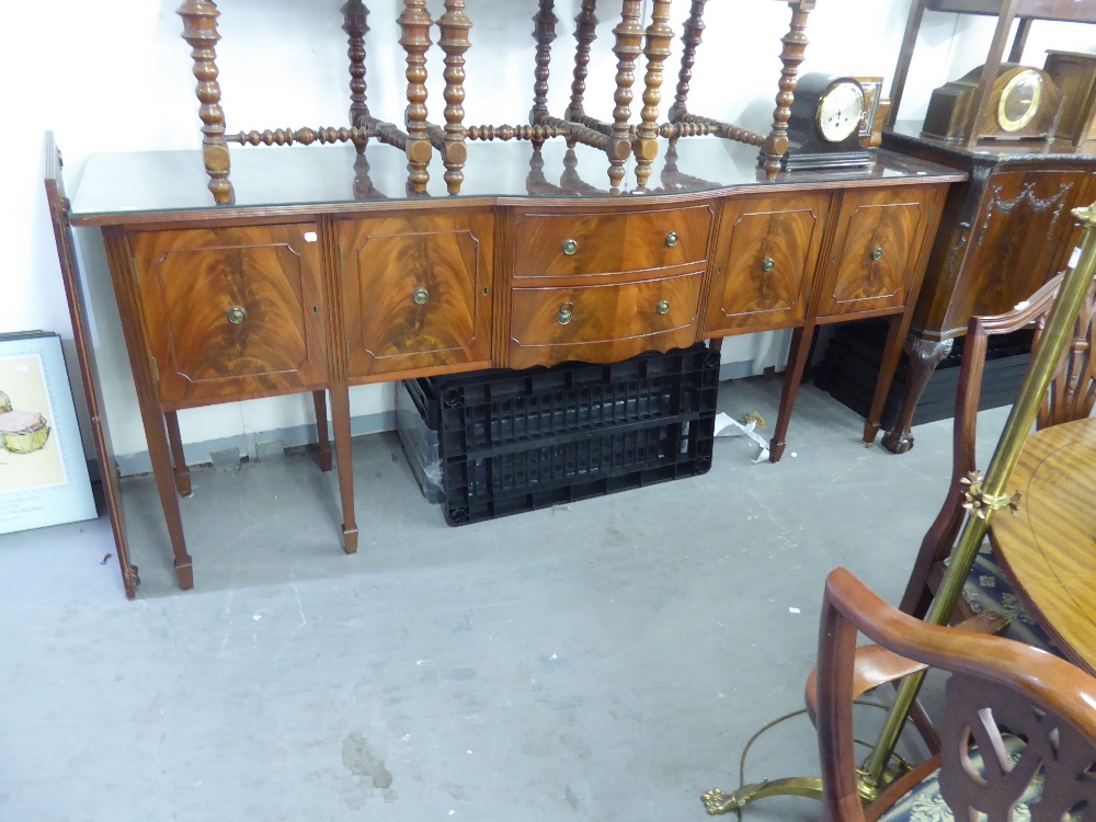 SHAW OF LONDON, DINING ROOM SUITE, COMPRISING; BREAKFRONT SIDEBOARD, DINING TABLE, on twin