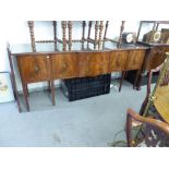 SHAW OF LONDON, DINING ROOM SUITE, COMPRISING; BREAKFRONT SIDEBOARD, DINING TABLE, on twin