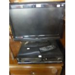 22" COMBI TV/DVD PLAYER, A BLURAY PLAYER AND A VIDEO RECORDER (3)