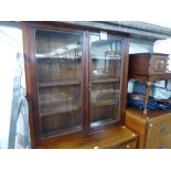 A MAHOGANY SUPERSTRUCTURE BOOKCASE, WITH TWO GLAZED DOORS