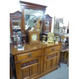 VICTORIAN CARVED WALNUTWOOD SIDEBOARD, WITH RAISED MIRROR BACK (PLUS DETACHED PEDIMENT)