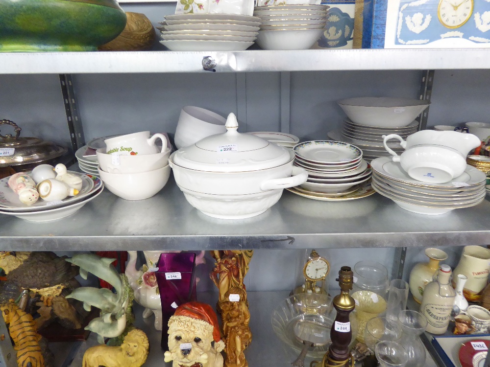 DINNER SERVICE IN WHITE AND GILT BORDER 'POLAND' AND OTHER PLATES VARIOUS