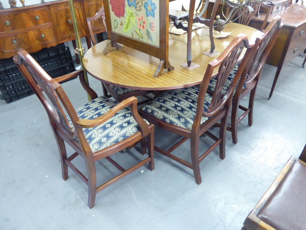 SHAW OF LONDON, DINING ROOM SUITE, COMPRISING; BREAKFRONT SIDEBOARD, DINING TABLE, on twin - Image 2 of 2