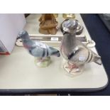 JEMA DUTCH POTTERY MODEL OF A RACING PIGEON AND ANOTHER