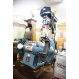 TITAN ELECTRIC BENCH DRILL AND A CLARKE METALWORKER, 6" BENCH GRINDER