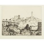ROBERT HOUSTON (1891-1940) TWO ARTIST SIGNED LIMITED EDITION ORIGINAL ETCHINGS 'Calton Hill',