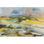 DEIRDRE STURROCK (TWENTIETH CENTURY) WATERCOLOUR DRAWING Abstract landscape Signed and dated (19)