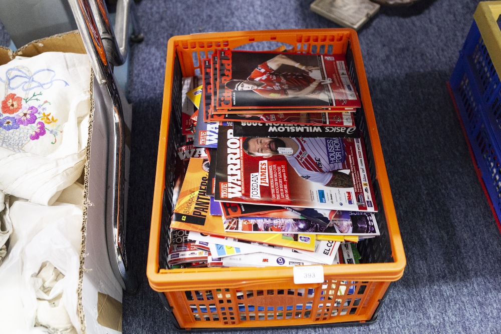 ONE BOX OF PROGRAMMES MAINLY RUGBY LEAGUE, AND SOME CRICKET PROGRAMMES (APPROX 170)