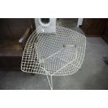 HARRY BERTOIA DESIGNED MODERNIST WHITE WIREWORK 'DIAMOND CHAIR'