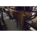 A TWENTIETH CENTURY REPRODUCTION SERPENTINE FRONTED MAHOGANY INLAID SIDEBOARD