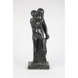 AUSTIN PRODUCTS IMITATION BRONZE GROUP, dark brown finish, modelled as two figures embracing, on