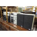 AKAI SEPARATES STEREO SYSTEM, AMPLIFIER, PRE-AMPLIFIER, TUNER AND TAPE DECK WITH SPEAKERS