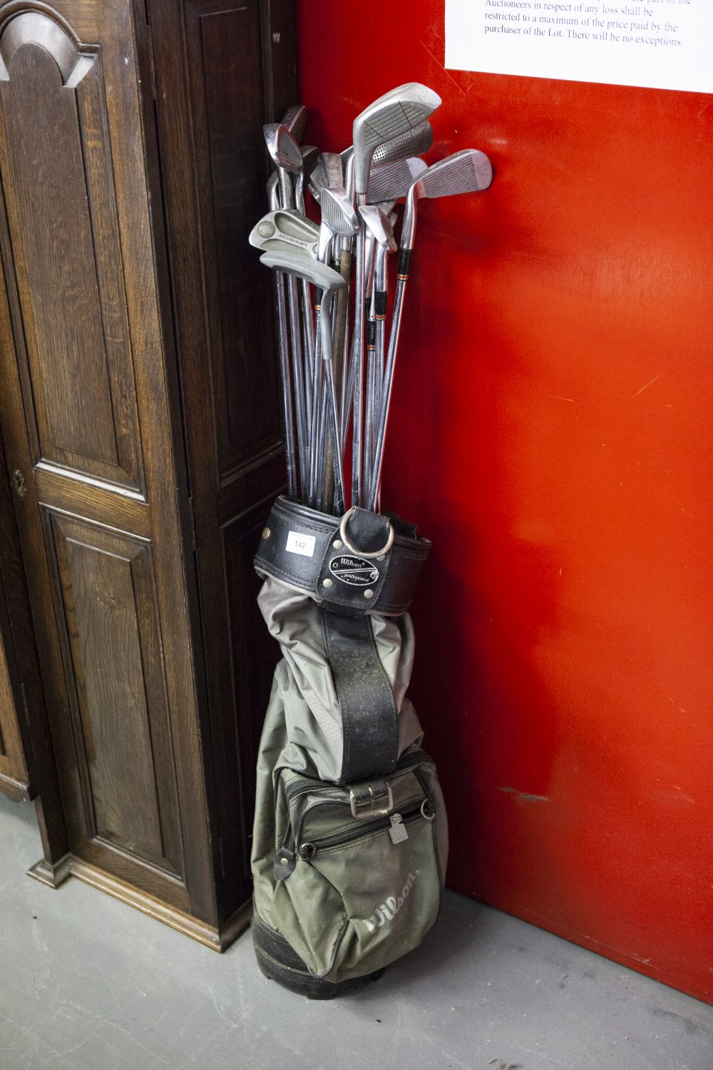 SET OF VARIOUS VINTAGE GOLF CLUBS, IN BAG