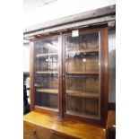 A MAHOGANY SUPERSTRUCTURE BOOKCASE, WITH TWO GLAZED DOORS