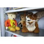 BURBARK TOYS RUPERT BEAR, ANOTHER BEAR AND A BASIL BRUSH TOY (3)