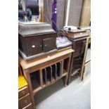 THREE GRAMOPHONE CABINETS AND VARIOUS RELATED SPARES