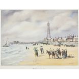 BERNARD McMULLEN ARTIST SIGNED LIMITED EDITION COLOUR PRINT 'Blackpool', (26/850) 14" x 19 ½" (35.