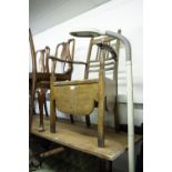 BEECHWOOD COMMODE ARMCHAIR WITH RUSH SEAT