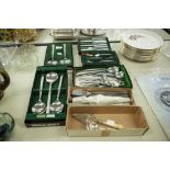 BOXED VINERS STUDIO, FISH KNIVES, FORKS, SPOONS, DESSERT, TEA KNIVES ETC.... (6 BOXES)